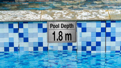 Pool Depth Stainless Steel Sign - New Signs