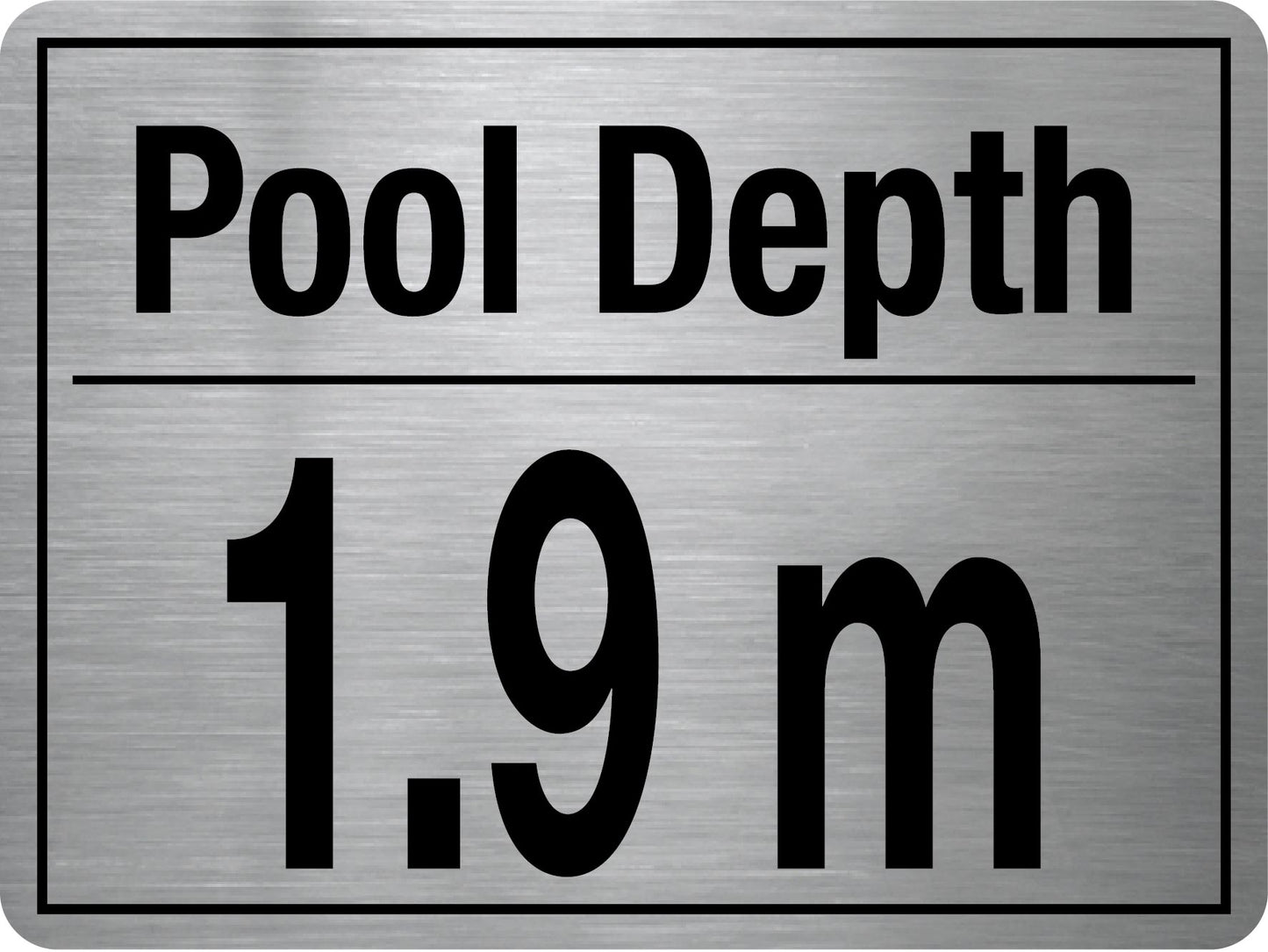 Pool Depth Stainless Steel Sign - New Signs