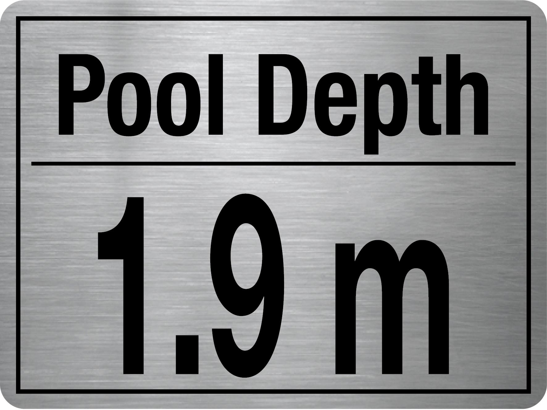 Pool Depth Stainless Steel Sign - New Signs