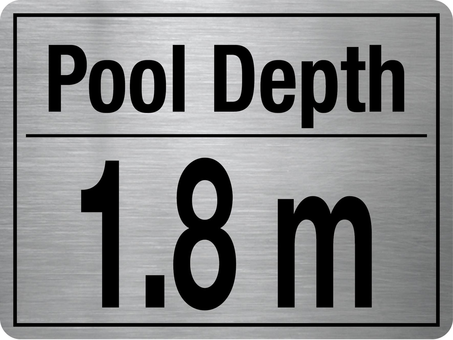 Pool Depth Stainless Steel Sign - New Signs