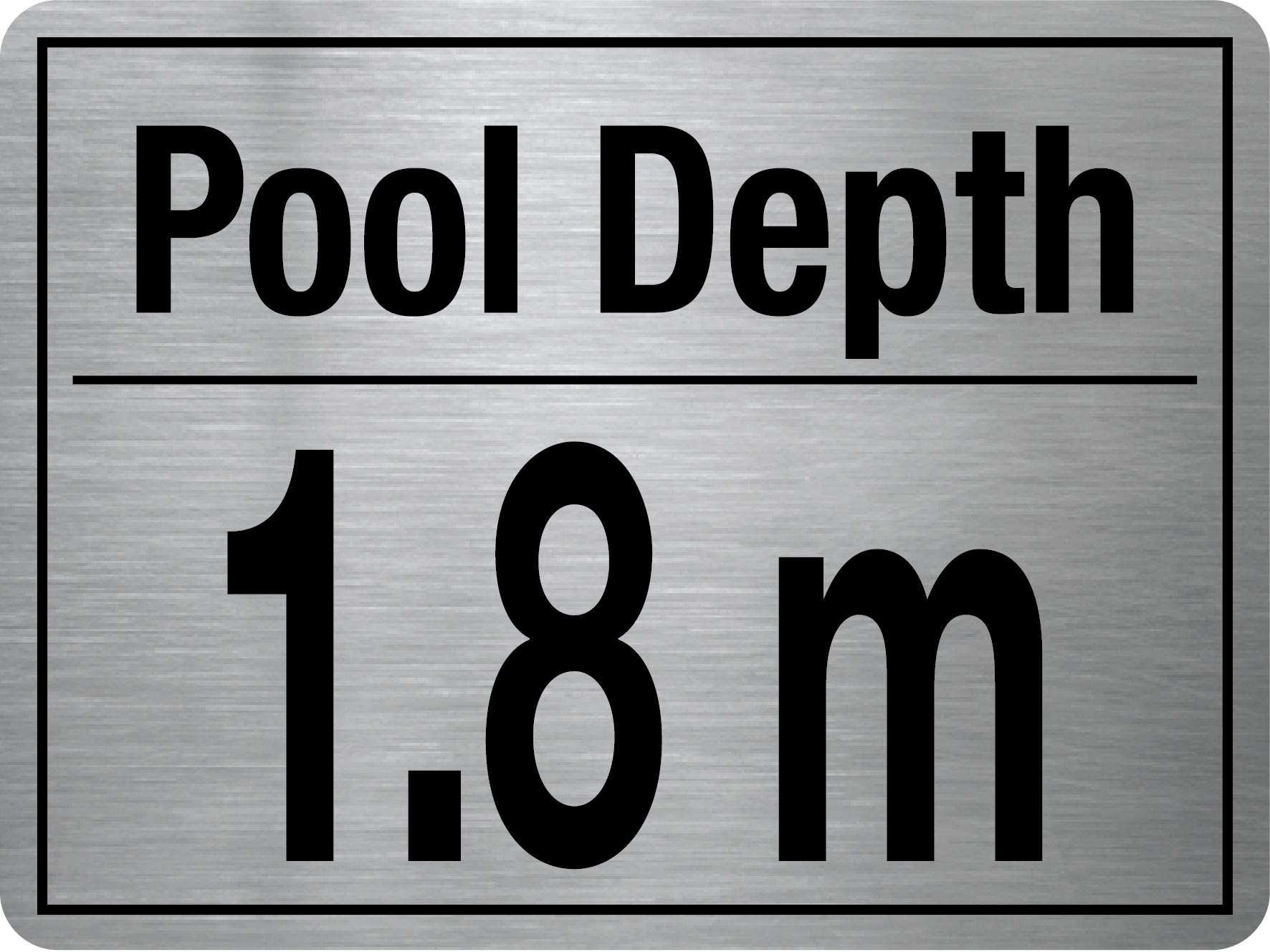 Pool Depth Stainless Steel Sign - New Signs