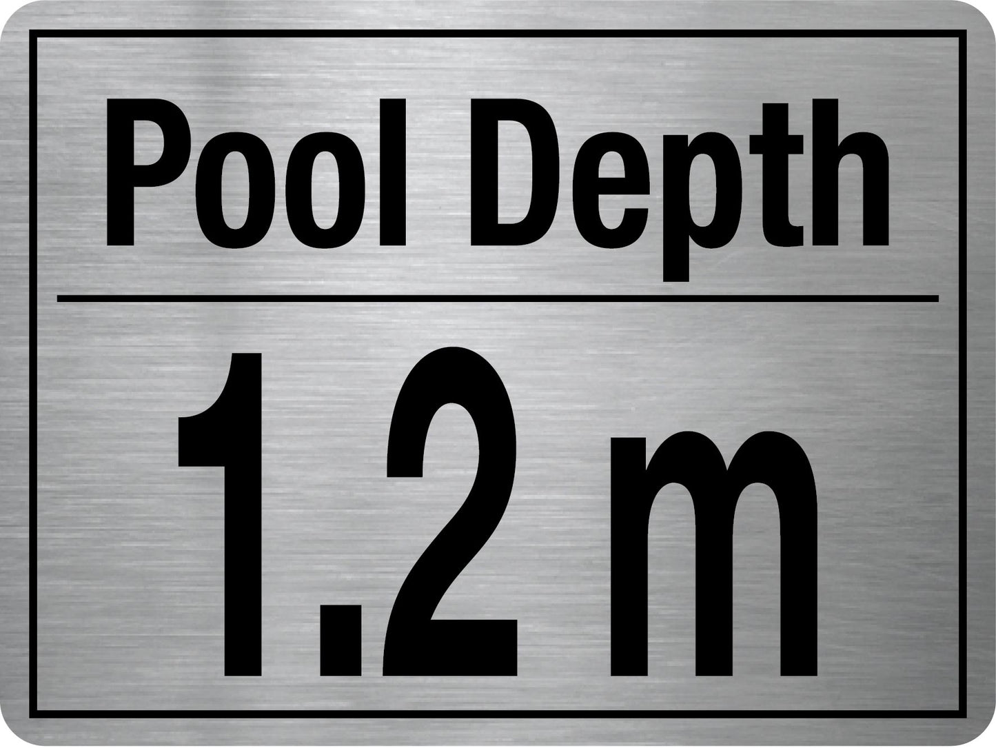 Pool Depth Stainless Steel Sign - New Signs