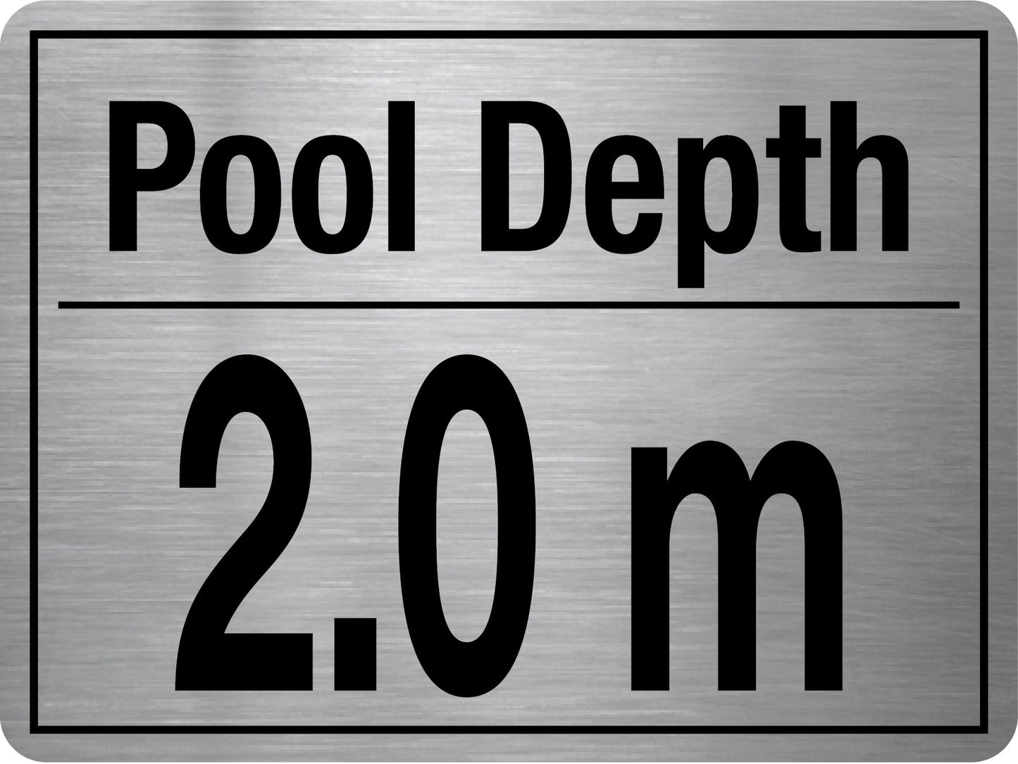 Pool Depth Stainless Steel Sign - New Signs