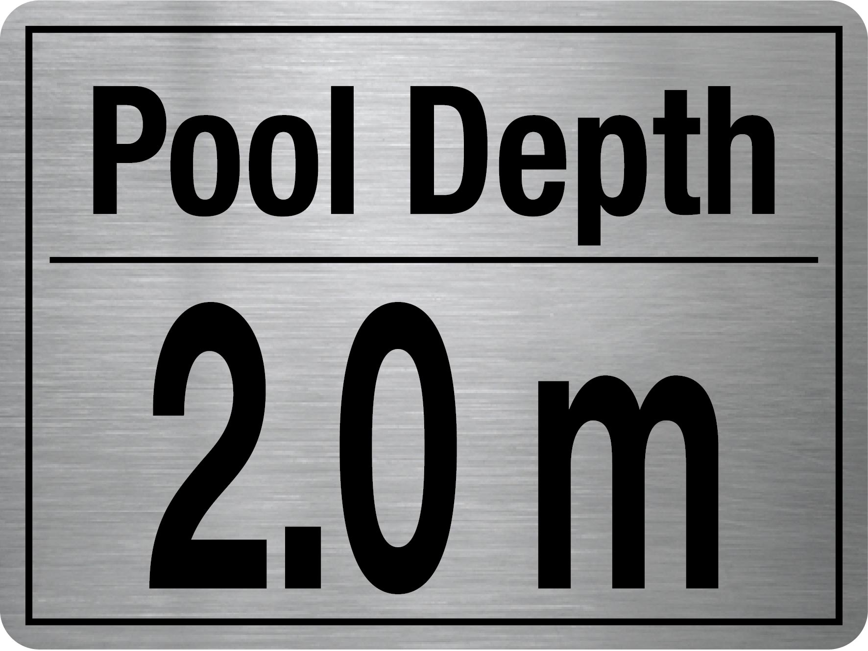 Pool Depth Stainless Steel Sign - New Signs
