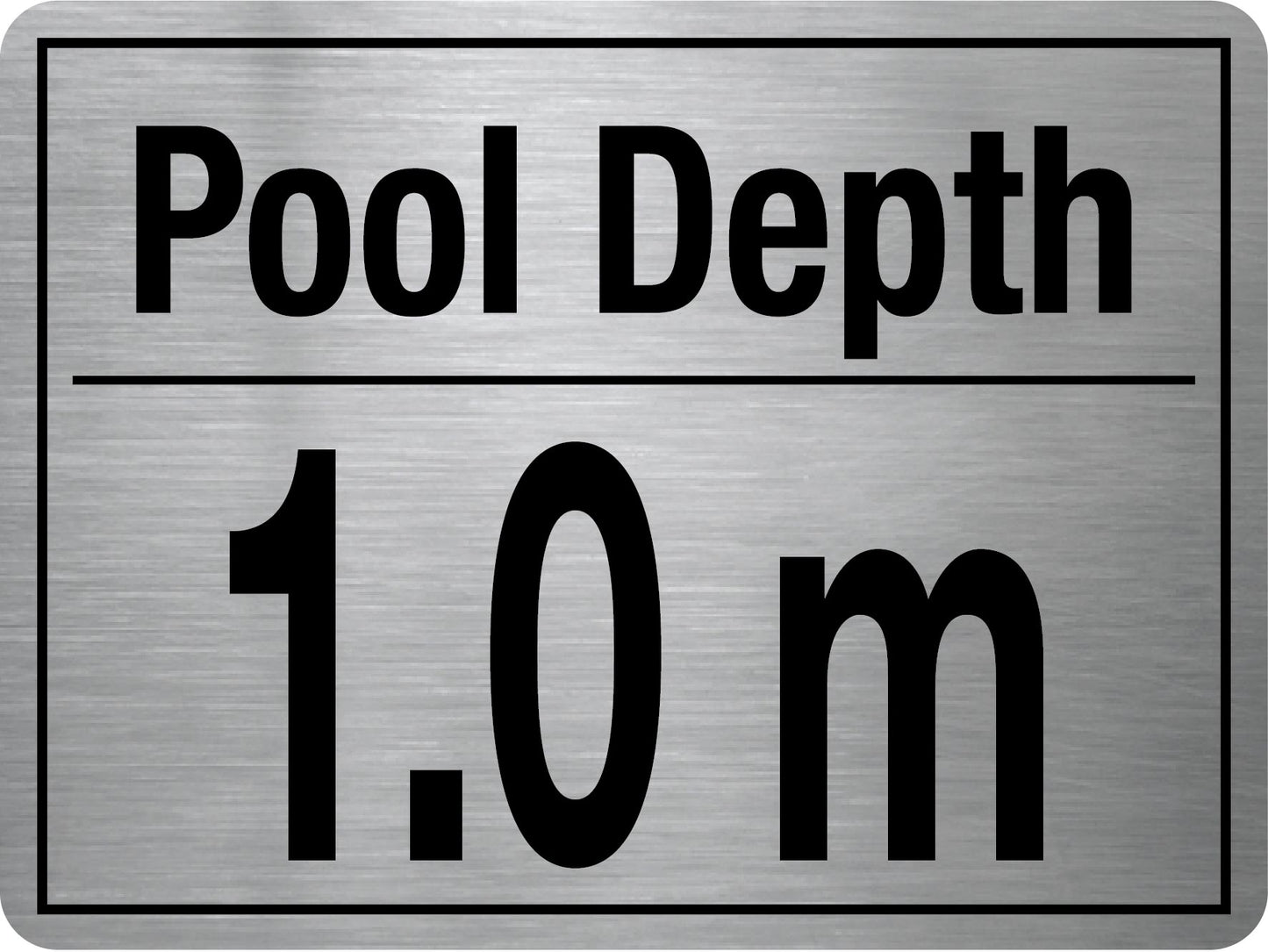 Pool Depth Stainless Steel Sign - New Signs
