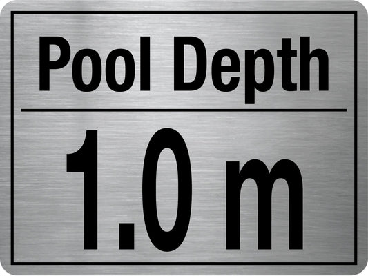 Pool Depth Stainless Steel Sign - New Signs