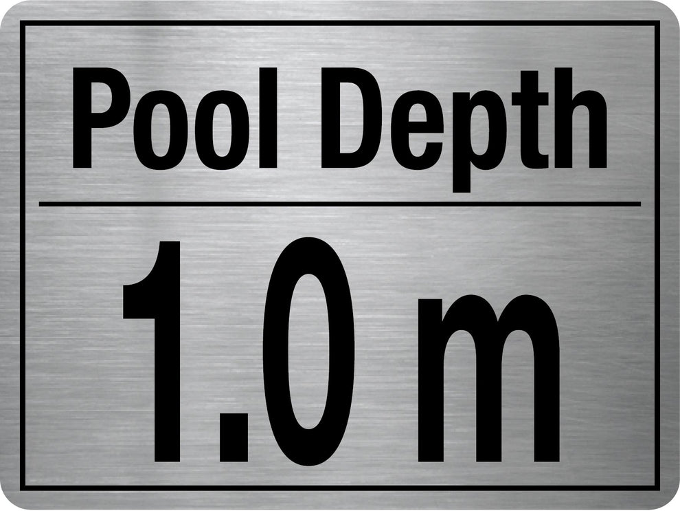 Pool Depth Stainless Steel Sign – New Signs