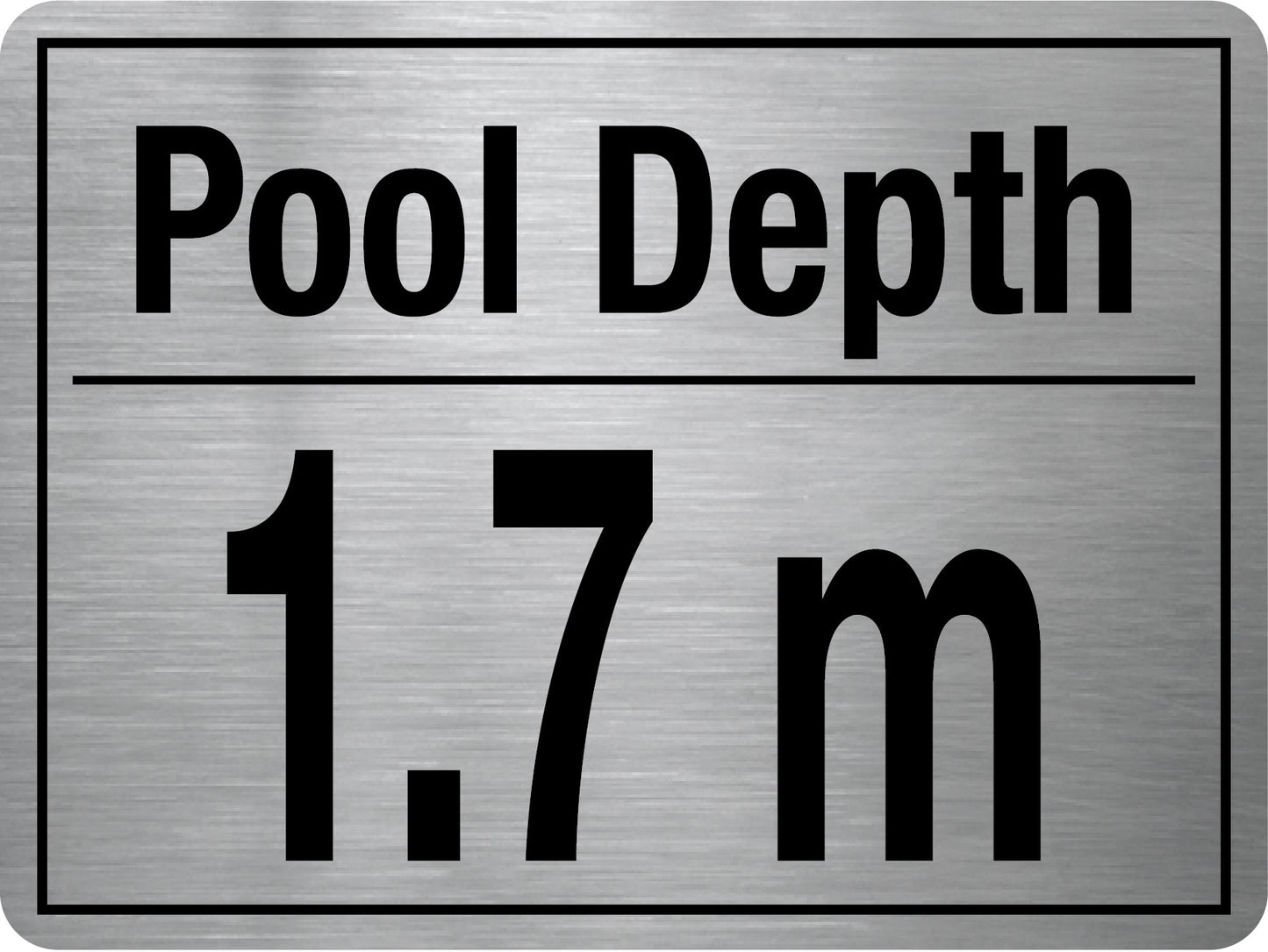 Pool Depth Stainless Steel Sign - New Signs