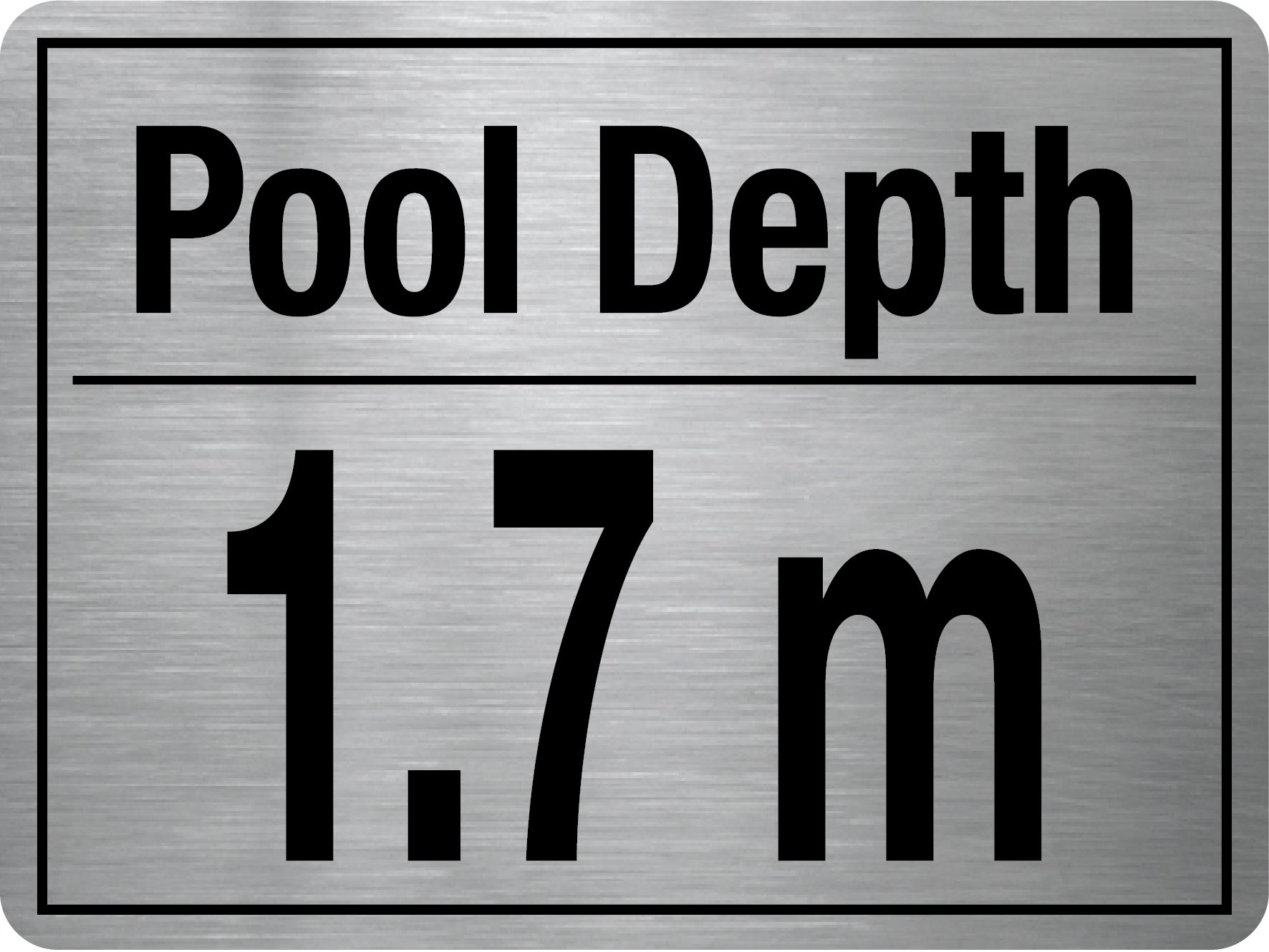 Pool Depth Stainless Steel Sign - New Signs