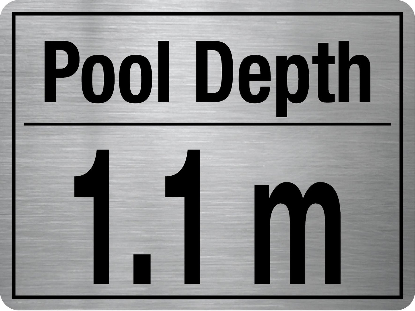 Pool Depth Stainless Steel Sign - New Signs