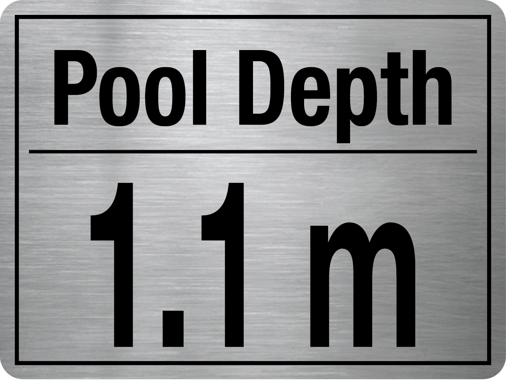 Pool Depth Stainless Steel Sign - New Signs