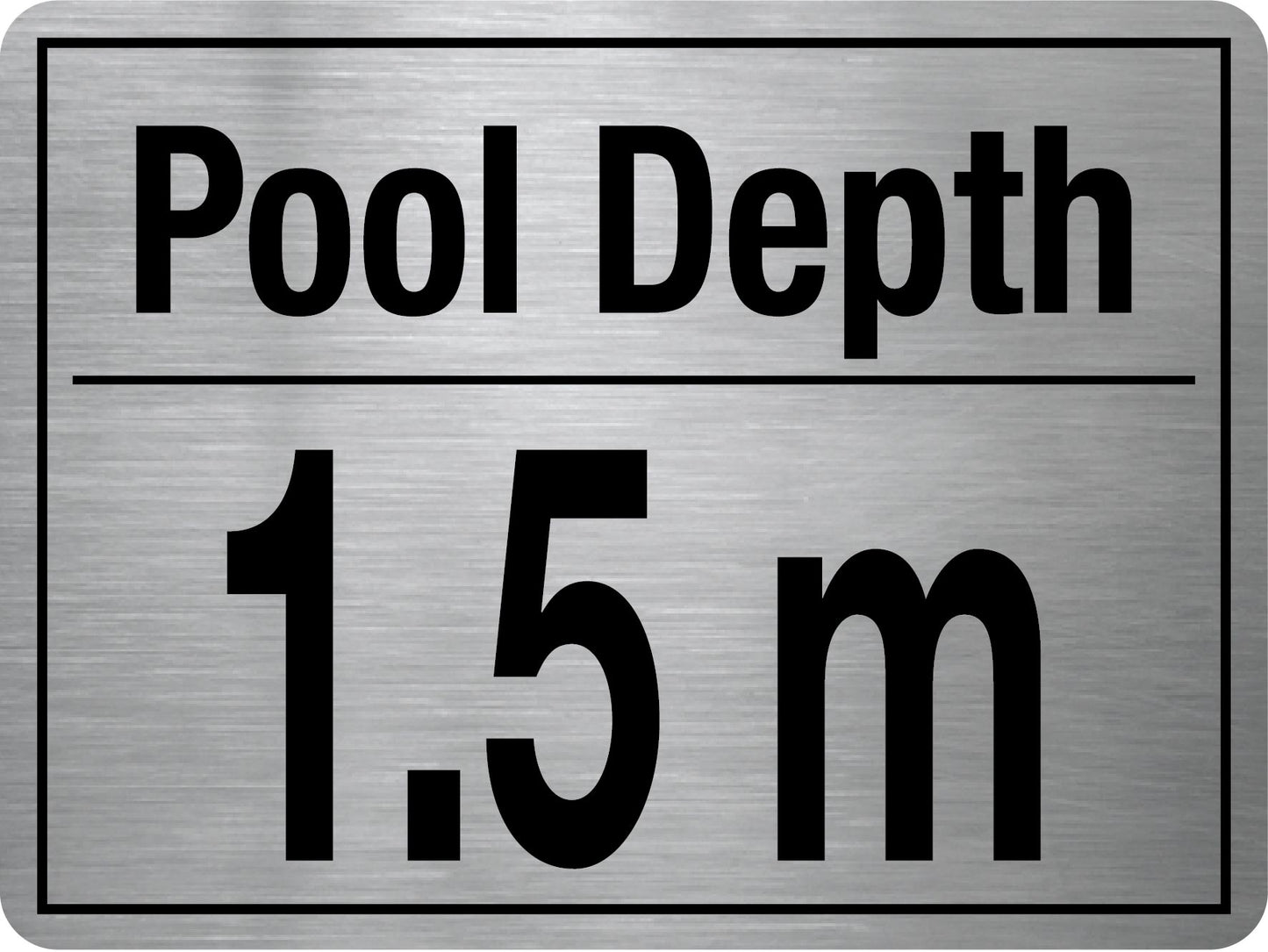 Pool Depth Stainless Steel Sign - New Signs