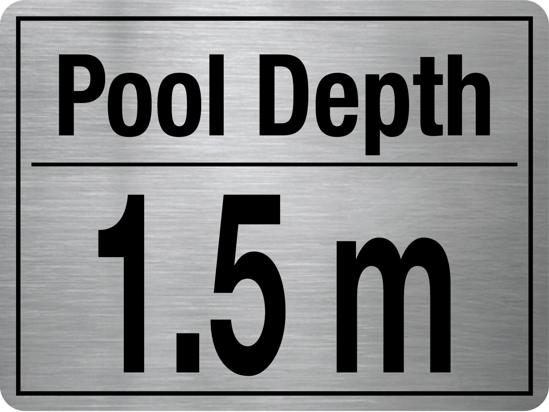 Pool Depth Stainless Steel Sign - New Signs