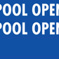 Pool Open - Landscape Corflute Toblerone Signs - New Signs