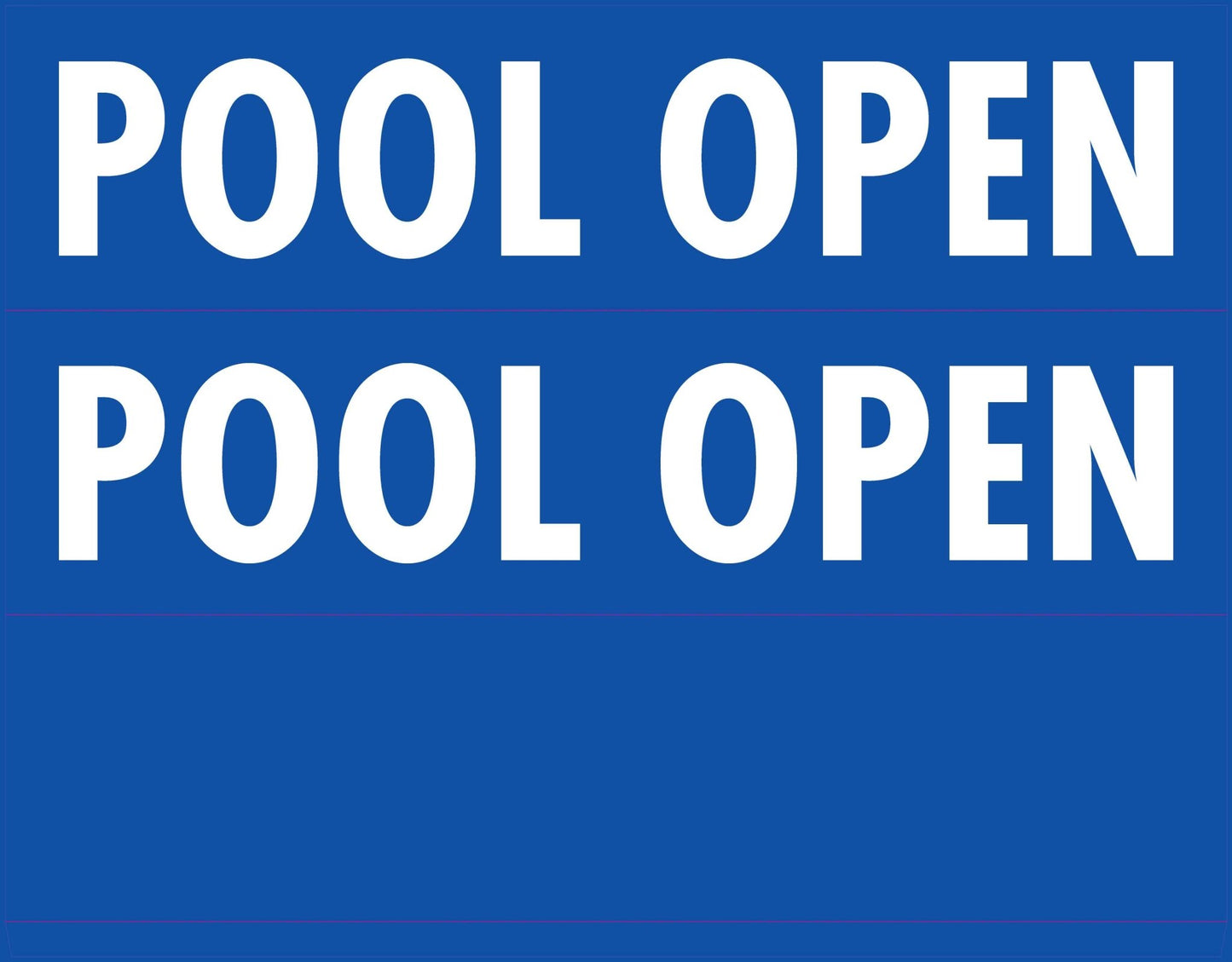 Pool Open - Landscape Corflute Toblerone Signs - New Signs