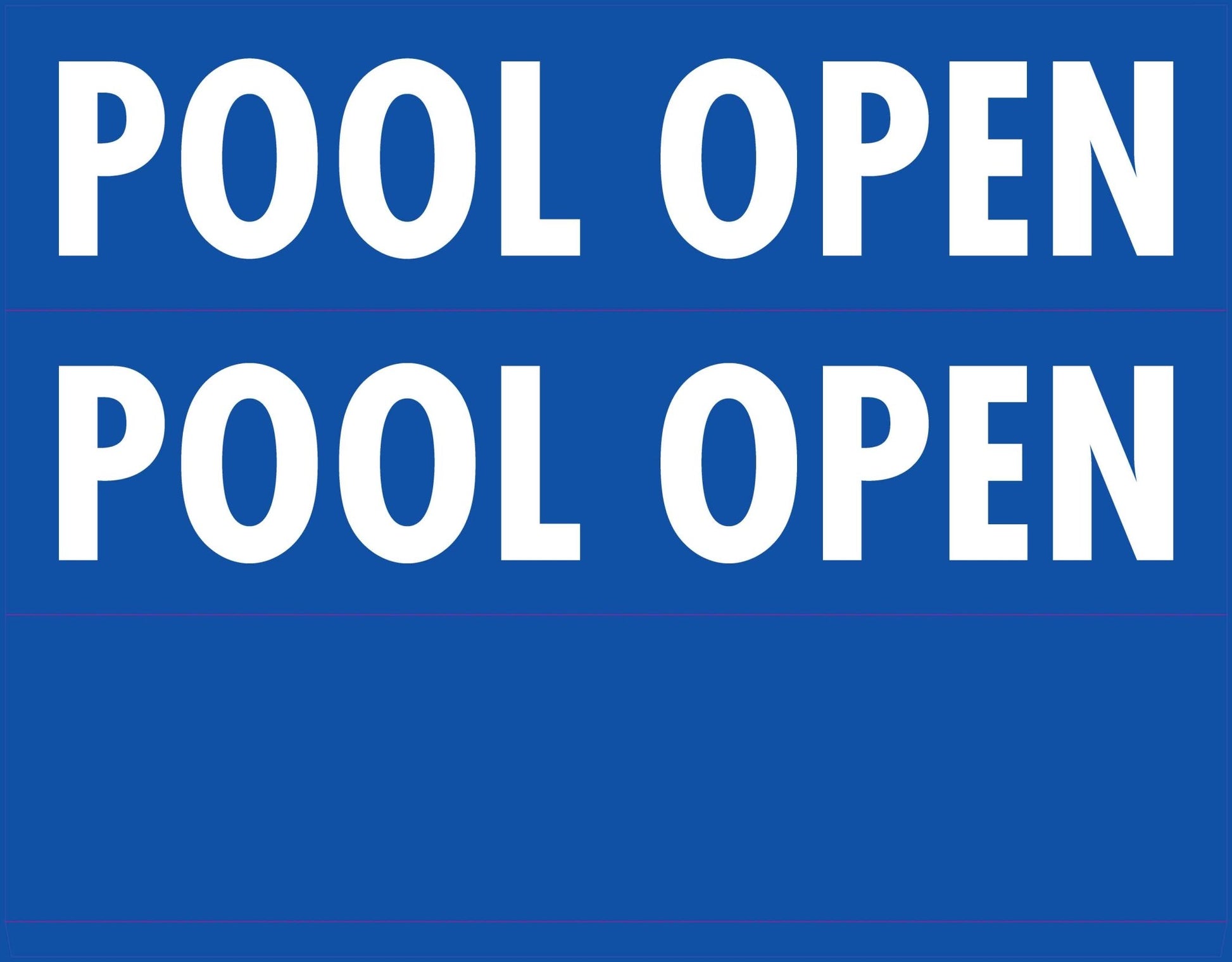 Pool Open - Landscape Corflute Toblerone Signs - New Signs