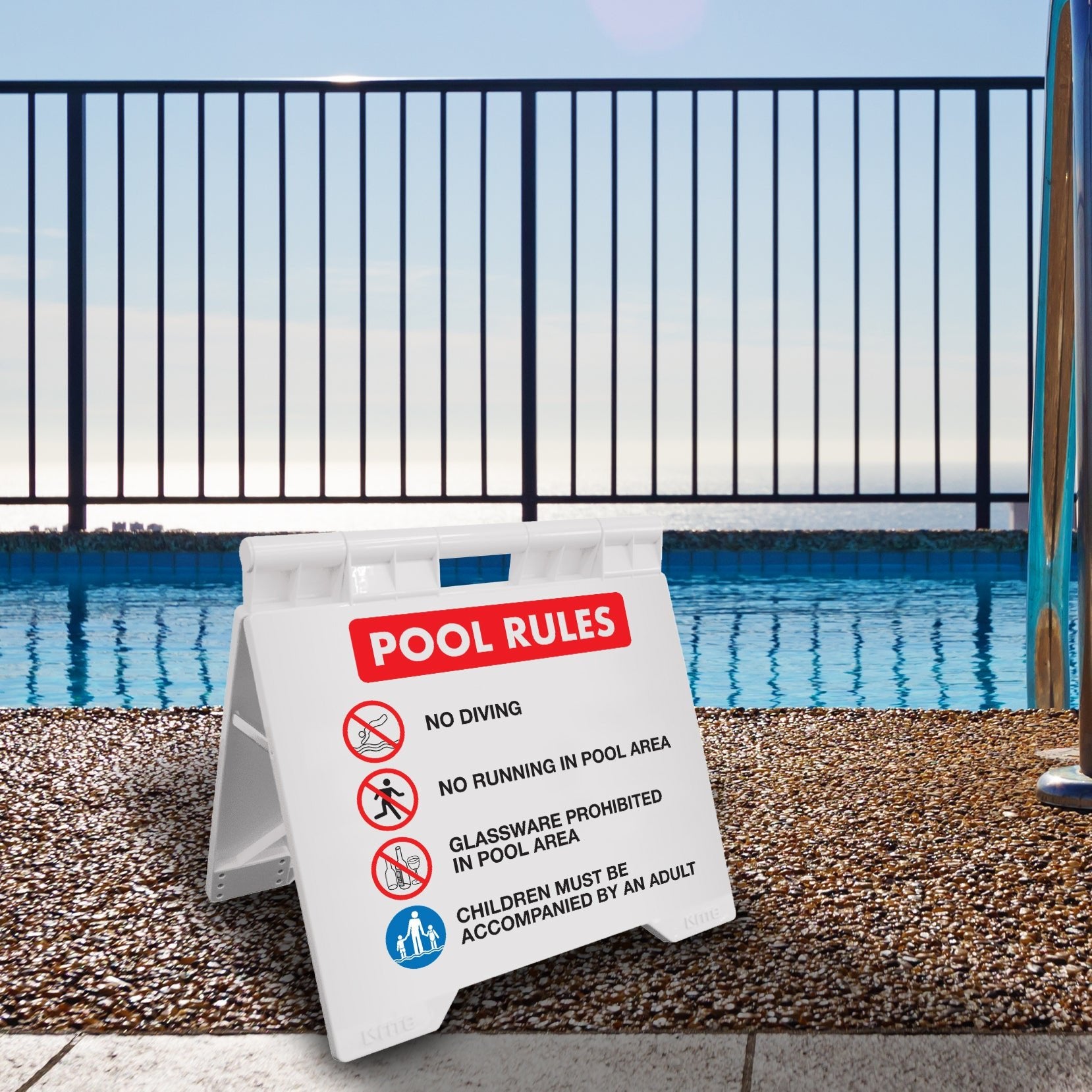 Pool Rules 1 - Evarite A - Frame Sign - New Signs