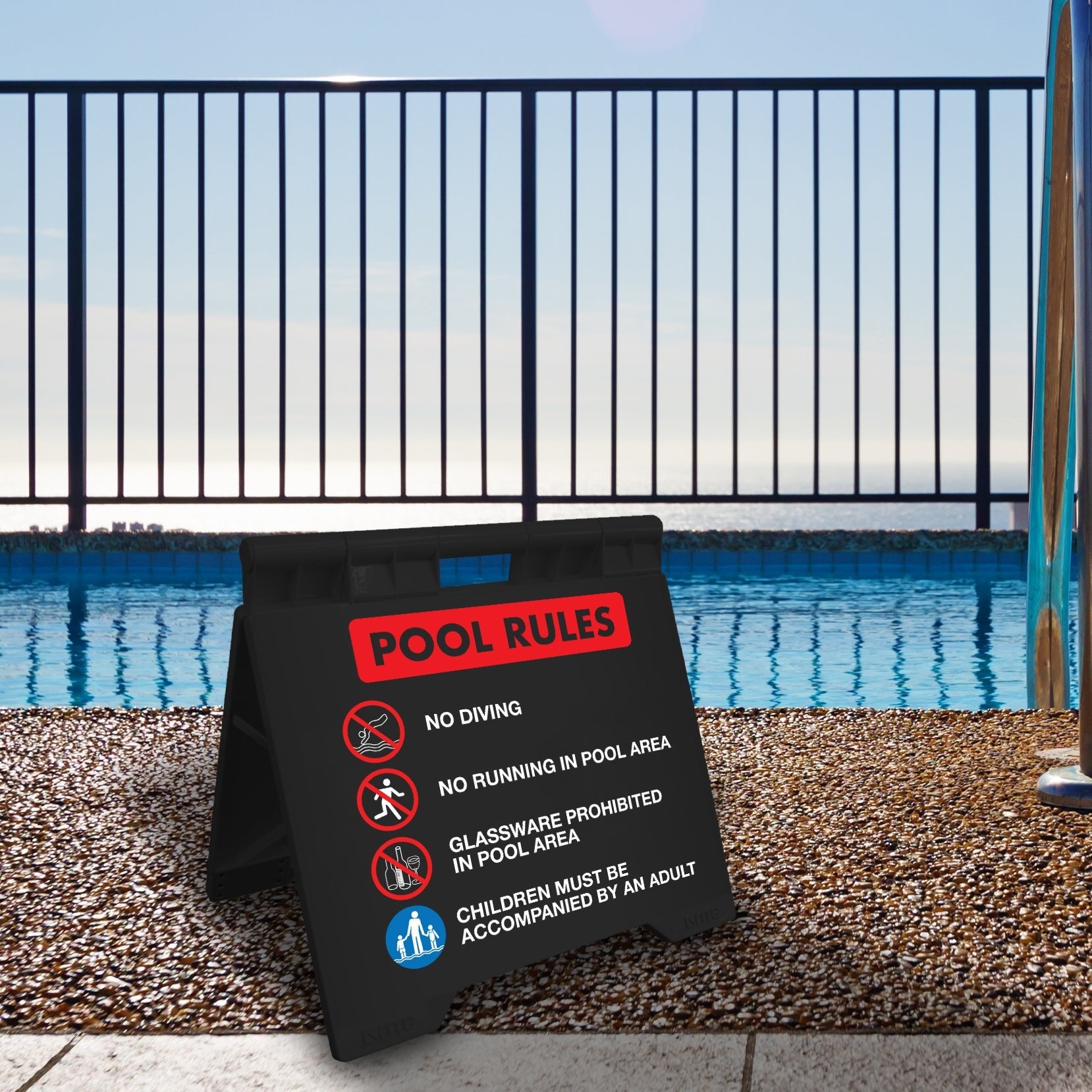 Pool Rules 1 - Evarite A - Frame Sign - New Signs