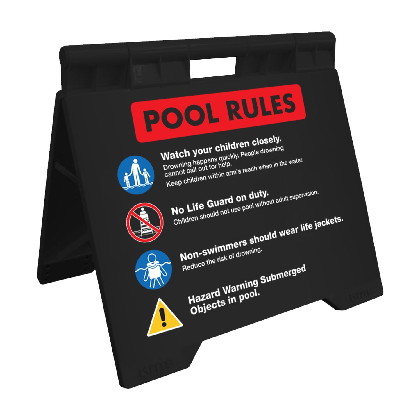 Pool Rules 2 - Evarite A - Frame Sign - New Signs