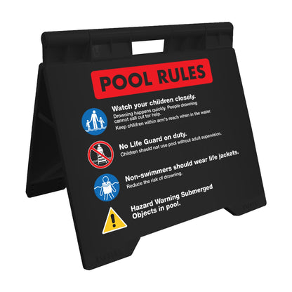 Pool Rules 2 - Evarite A - Frame Sign - New Signs