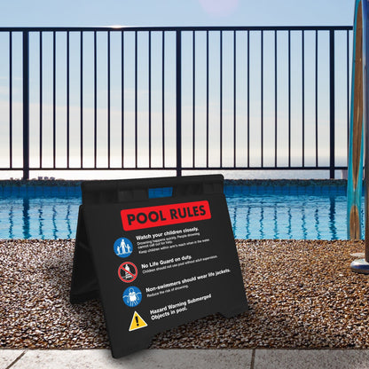 Pool Rules 2 - Evarite A - Frame Sign - New Signs