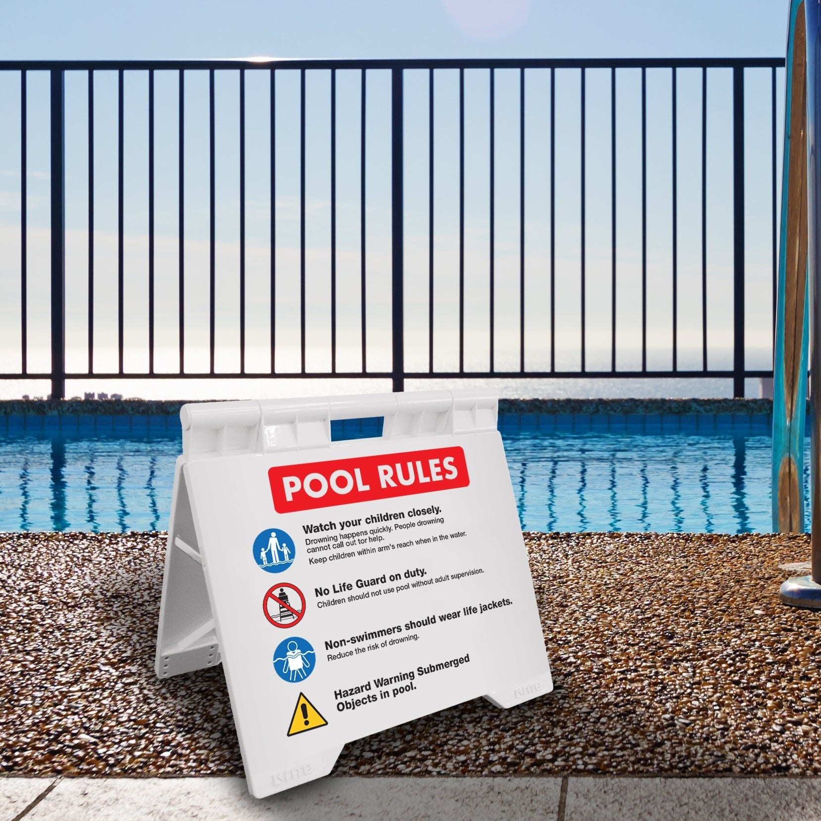 Pool Rules 2 - Evarite A - Frame Sign - New Signs