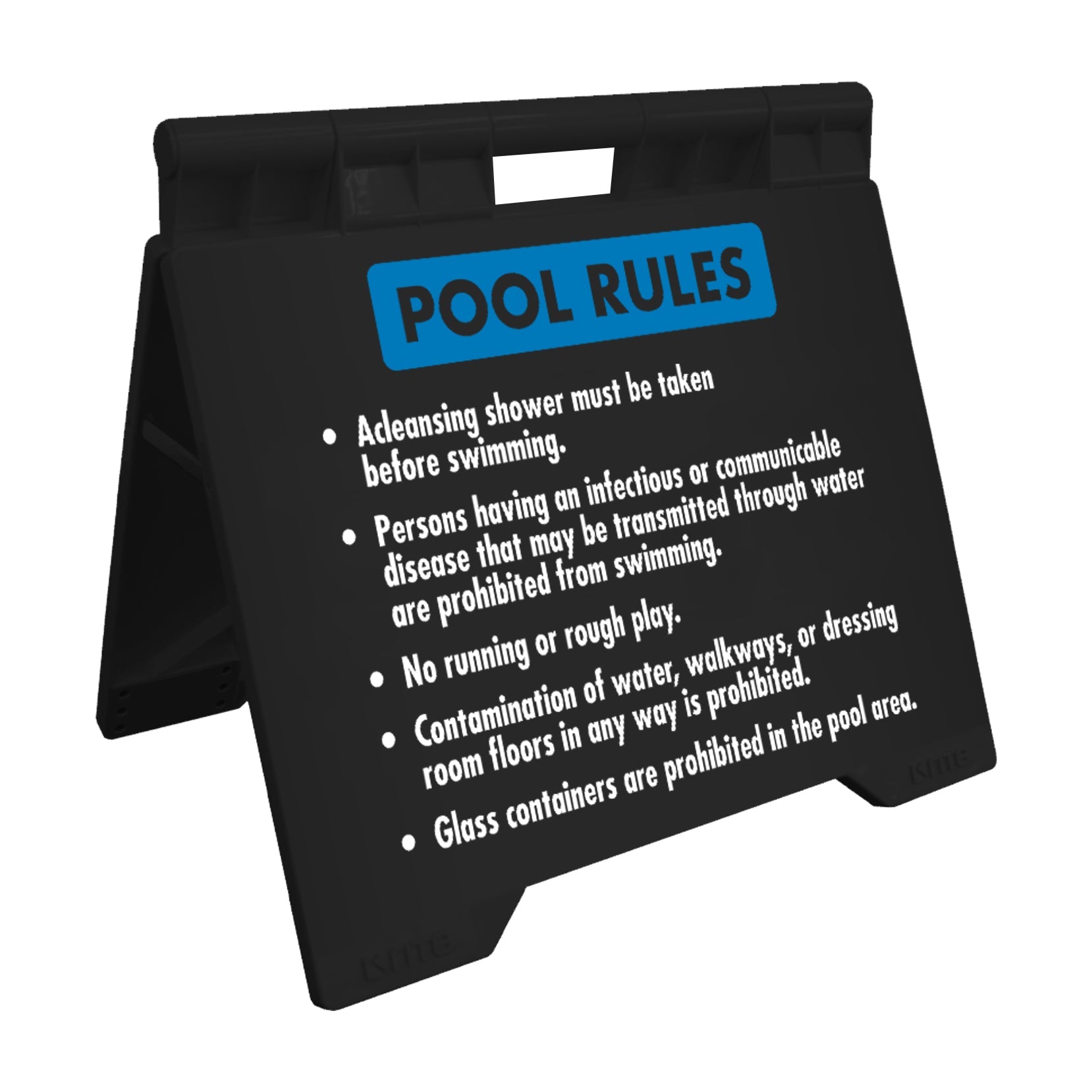 Pool Rules 3 - Evarite A - Frame Sign - New Signs