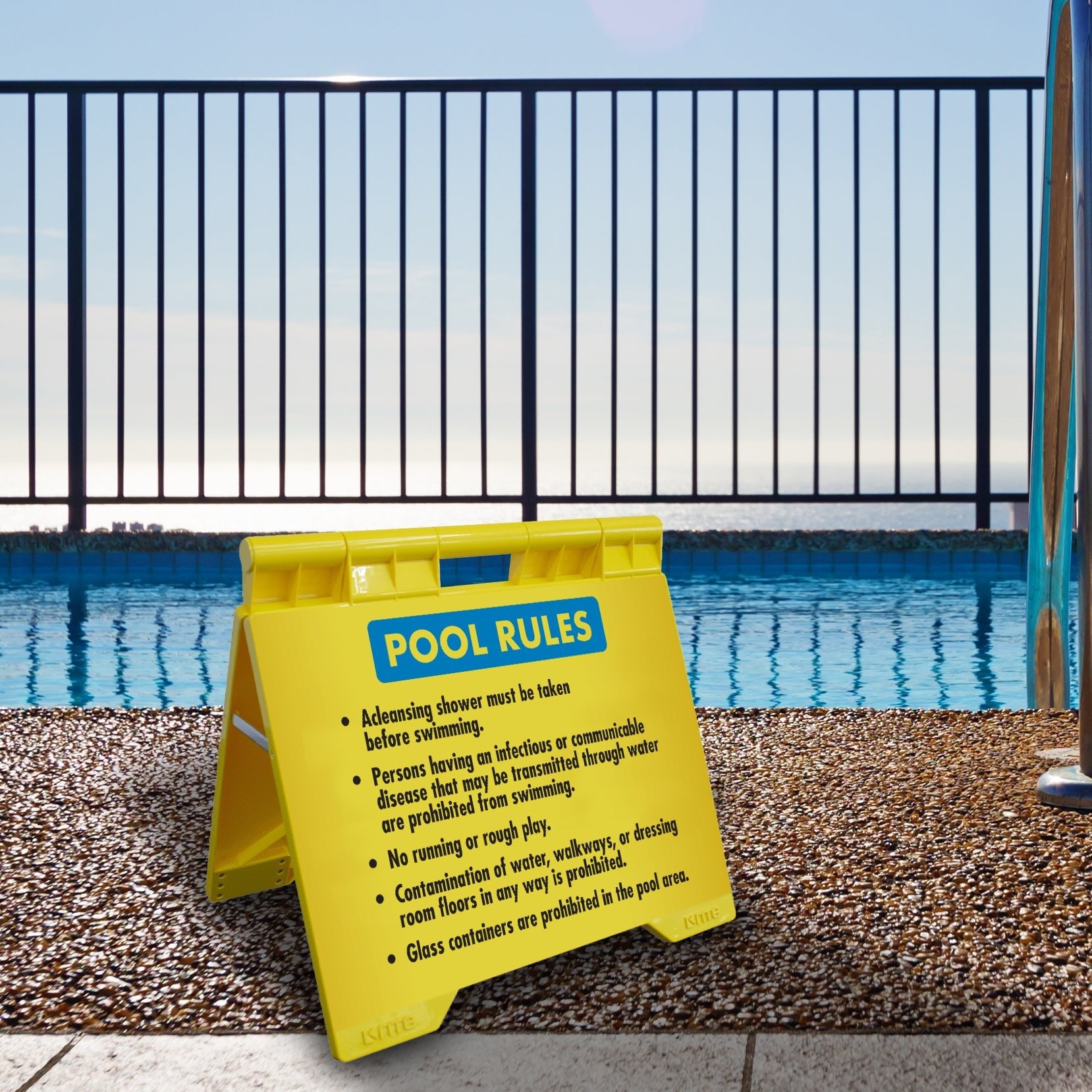 Pool Rules 3 - Evarite A - Frame Sign - New Signs