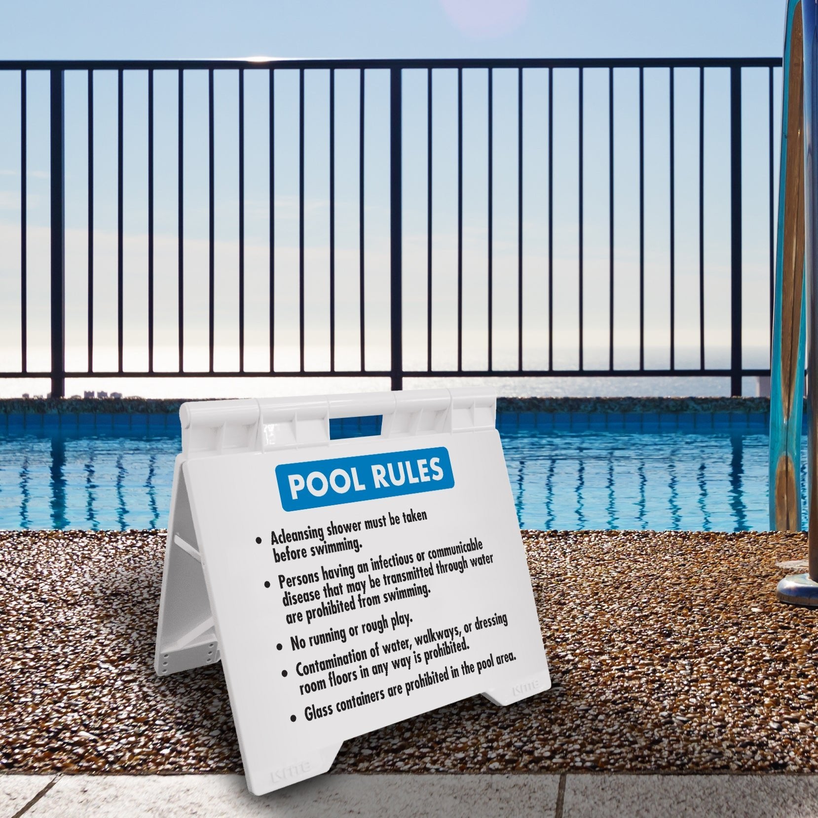 Pool Rules 3 - Evarite A - Frame Sign - New Signs