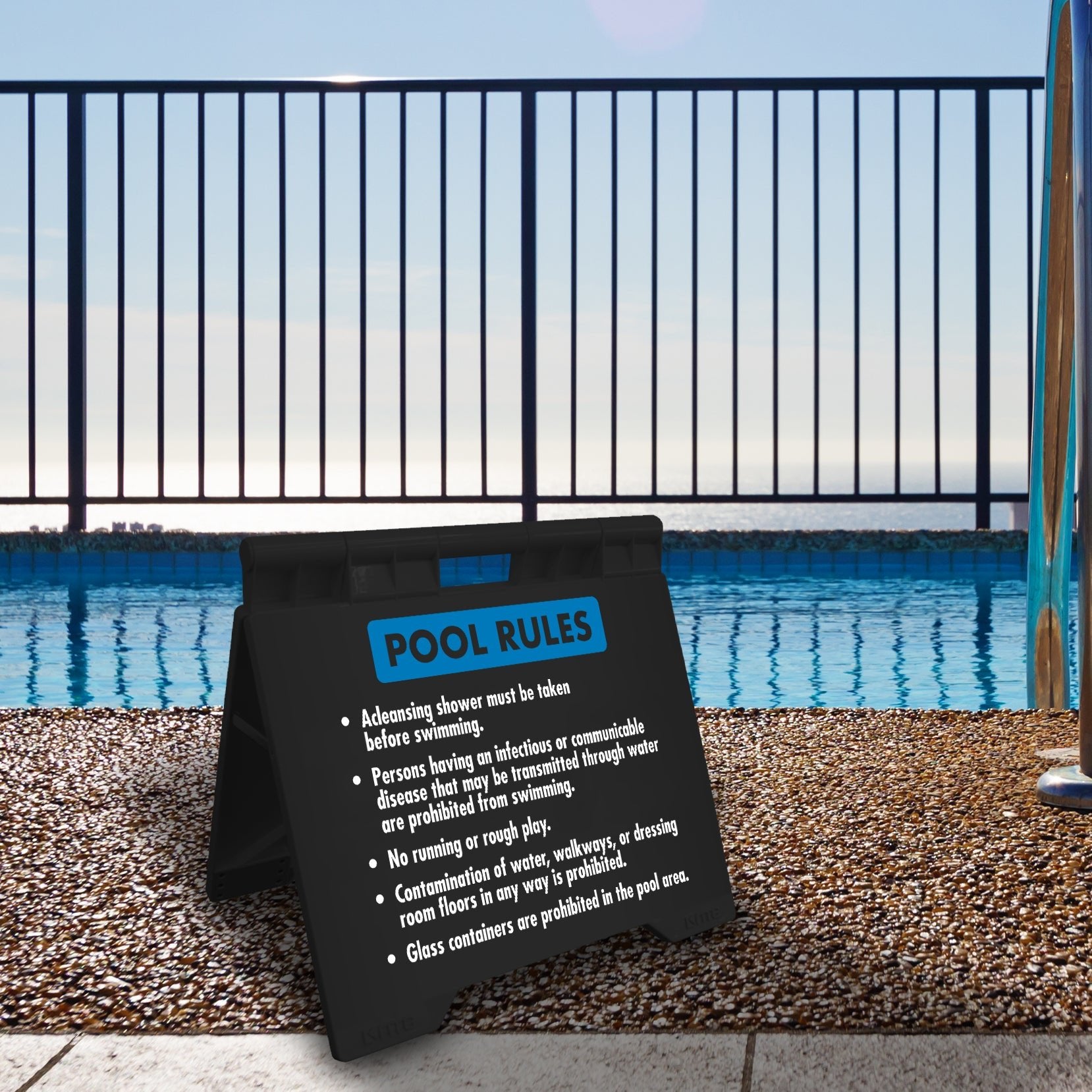 Pool Rules 3 - Evarite A - Frame Sign - New Signs