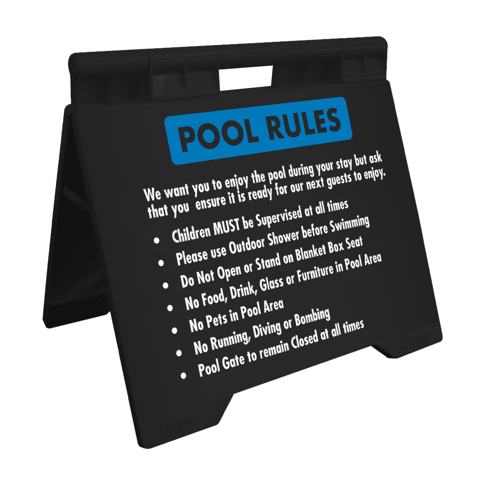 Pool Rules 4 - Evarite A - Frame Sign - New Signs