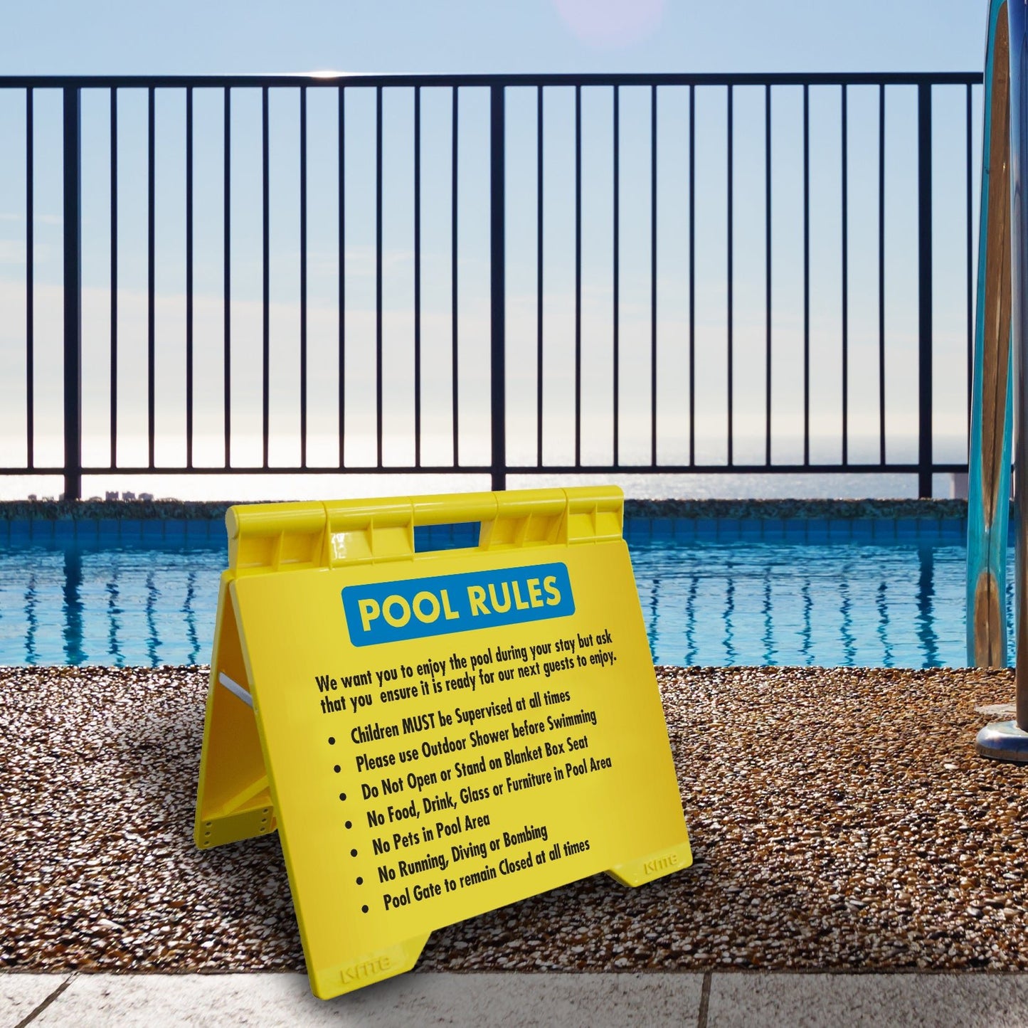 Pool Rules 4 - Evarite A - Frame Sign - New Signs