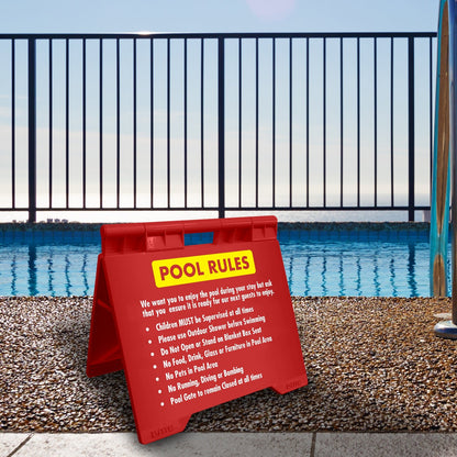 Pool Rules 4 - Evarite A - Frame Sign - New Signs