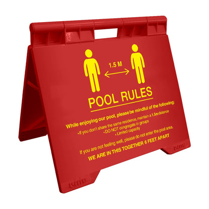 Pool Rules 5 - Evarite A - Frame Sign - New Signs