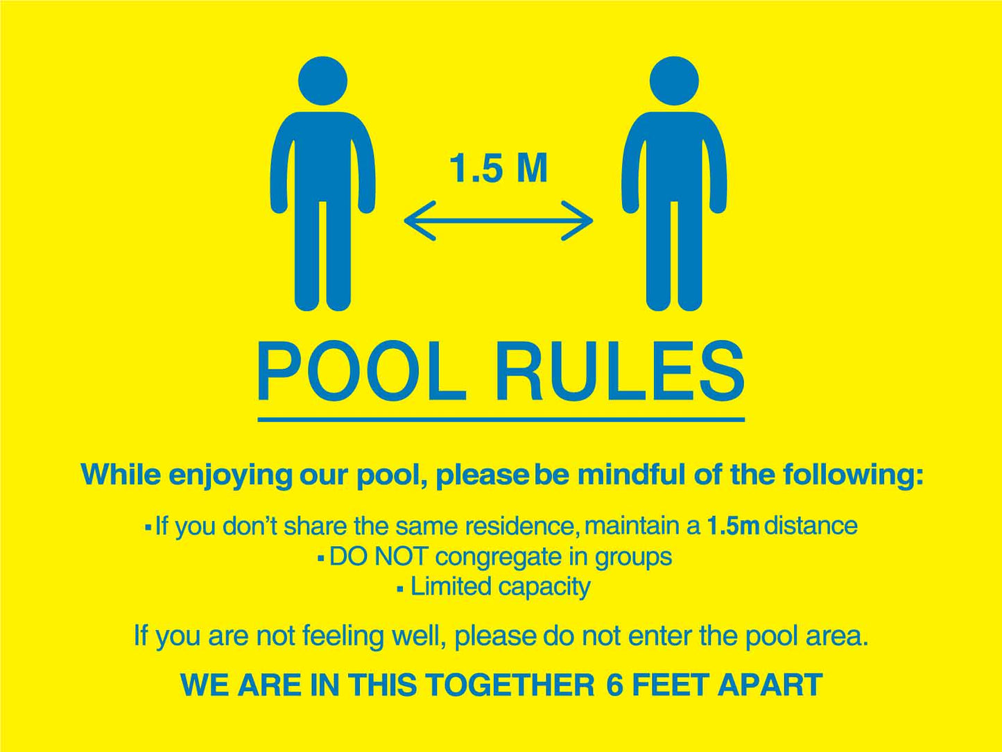 Pool Rules 5 Landscape Sign - New Signs