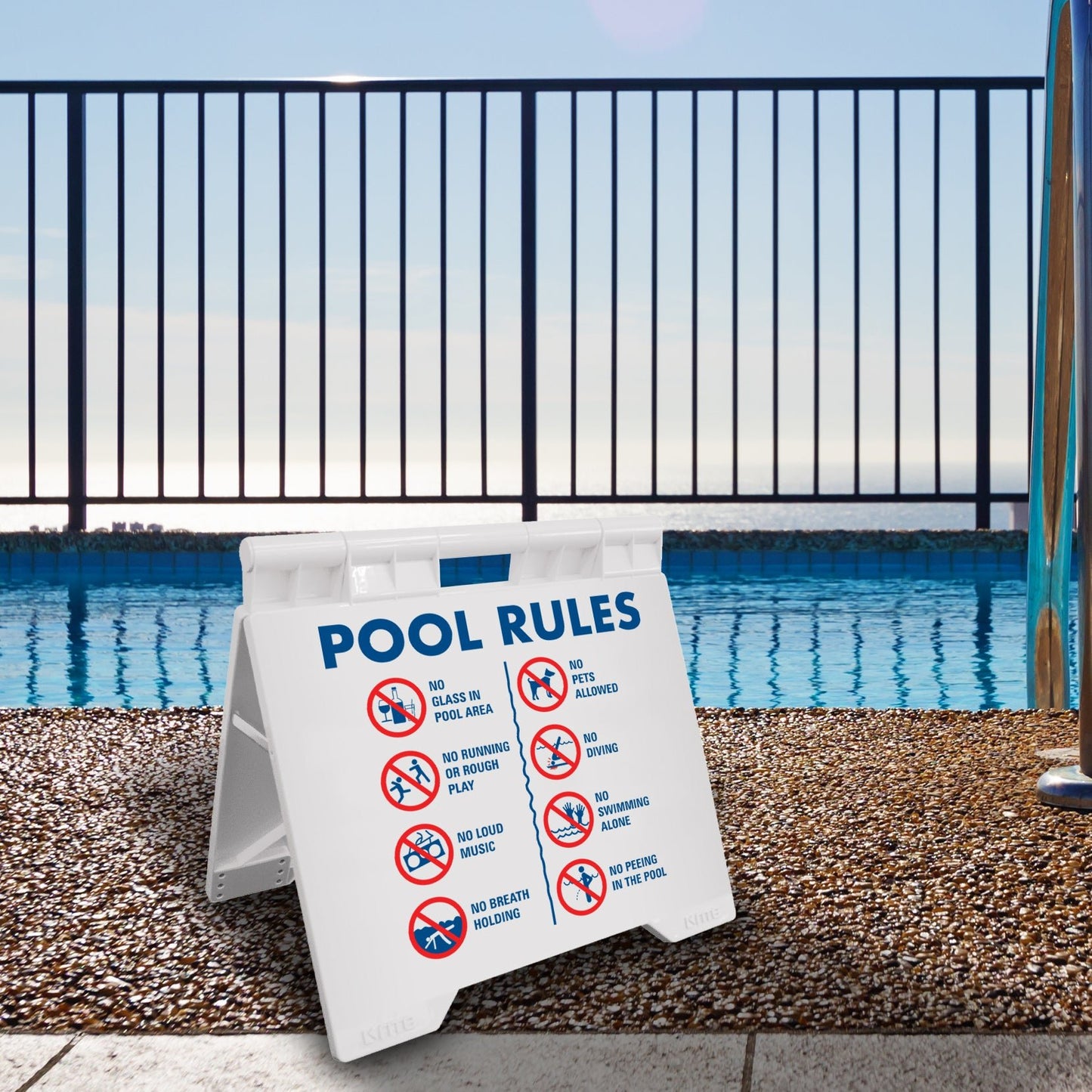 Pool Rules 6 - Evarite A - Frame Sign - New Signs
