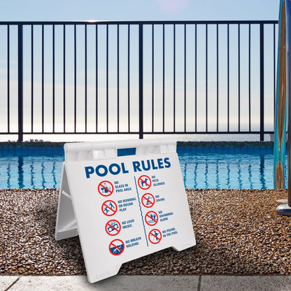 Pool Rules 6 - Evarite A - Frame Sign - New Signs