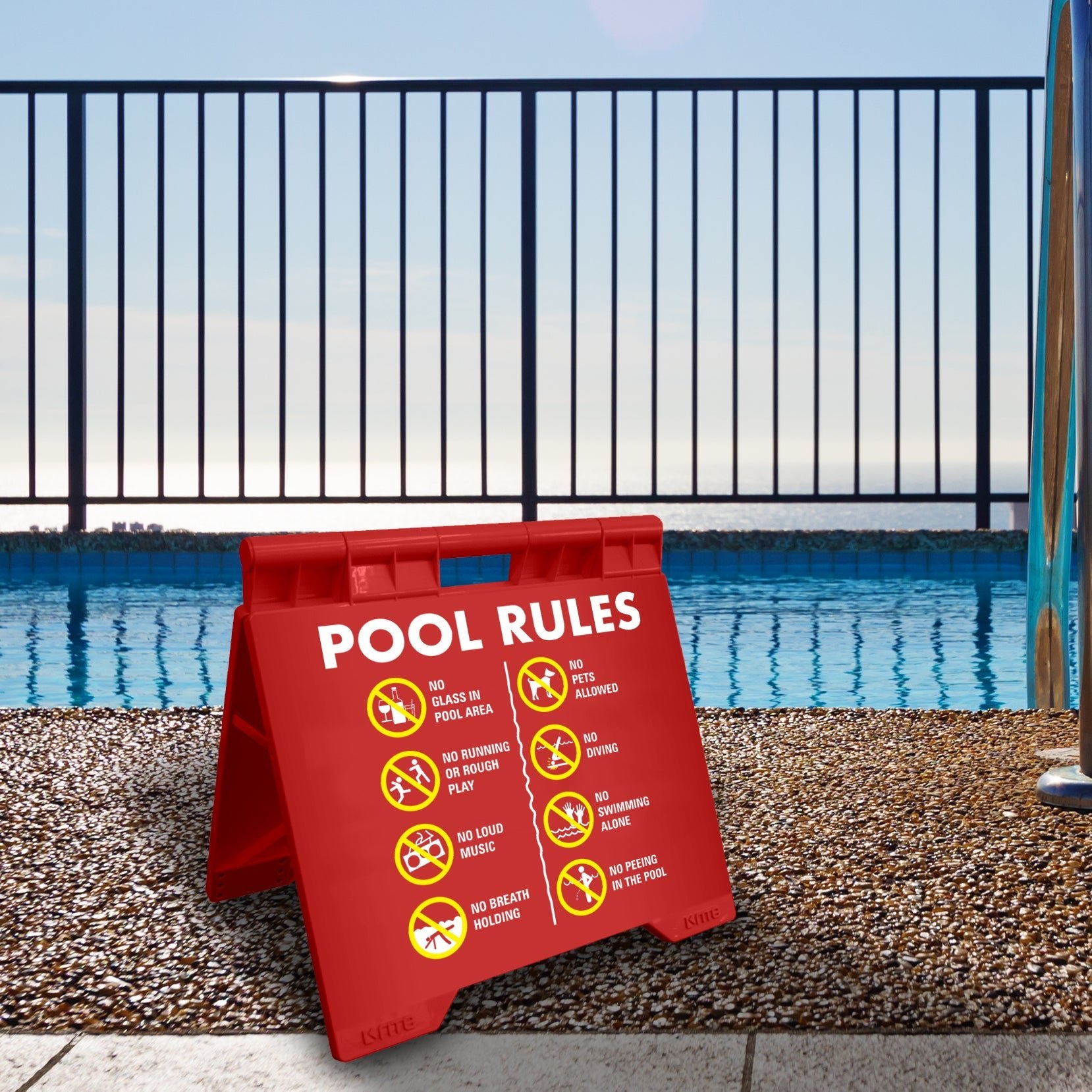 Pool Rules 6 - Evarite A - Frame Sign - New Signs