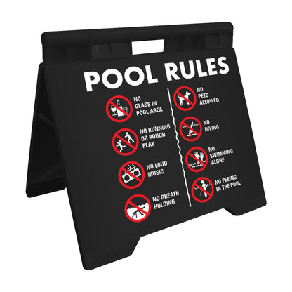 Pool Rules 6 - Evarite A - Frame Sign - New Signs