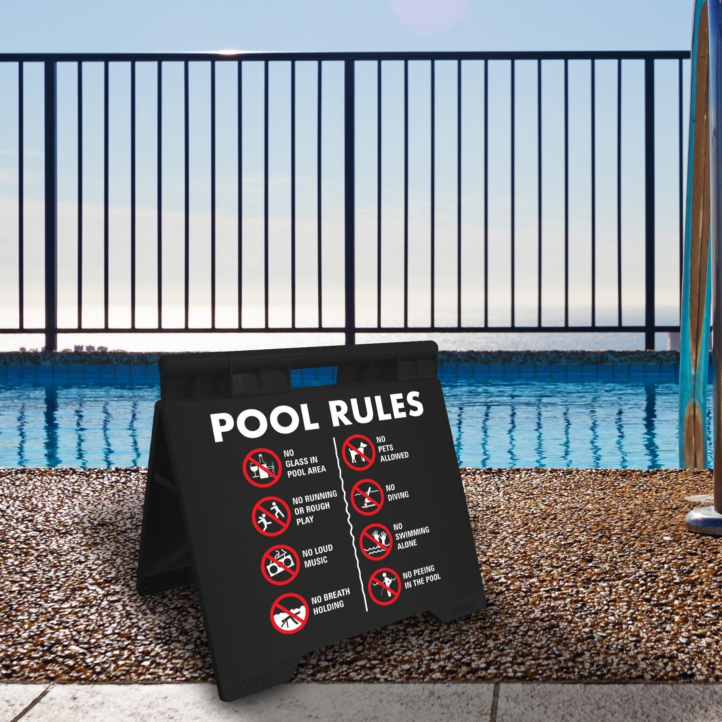 Pool Rules 6 - Evarite A - Frame Sign - New Signs