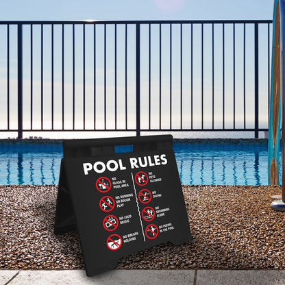Pool Rules 6 - Evarite A - Frame Sign - New Signs