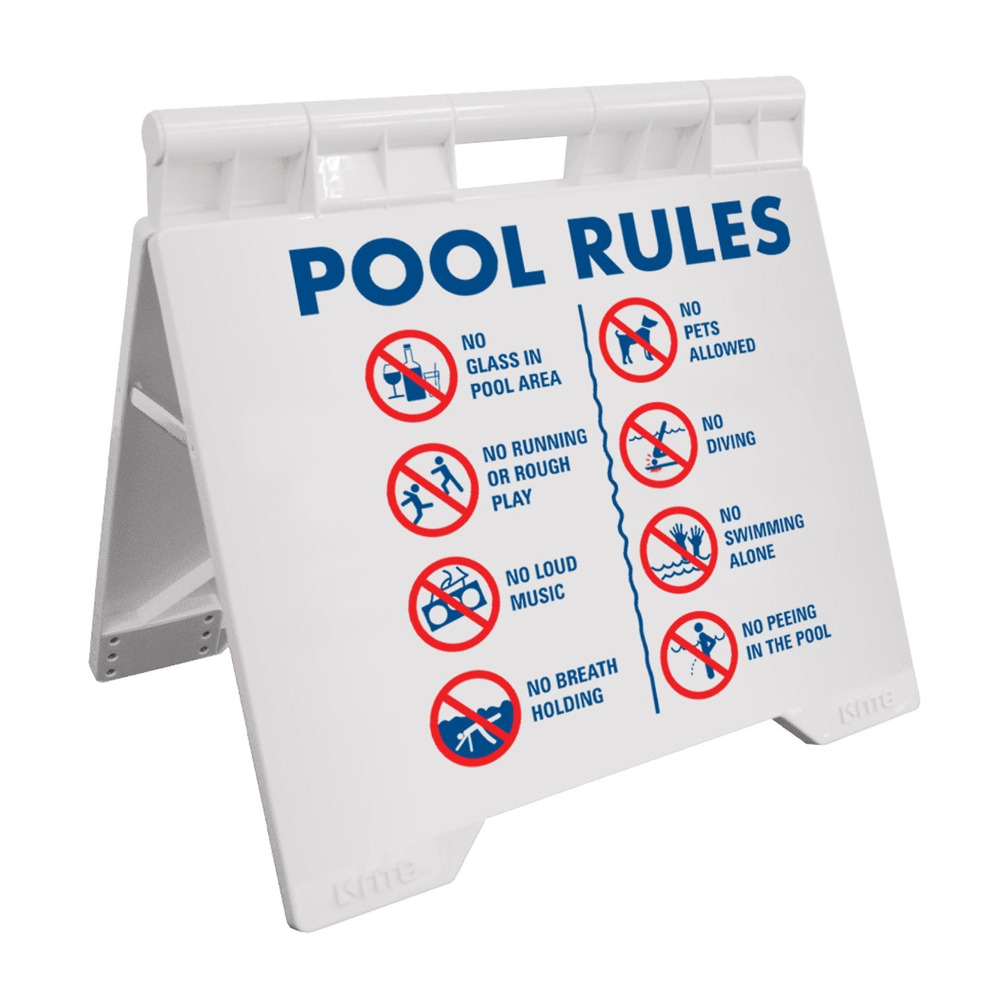 Pool Rules 6 - Evarite A - Frame Sign - New Signs
