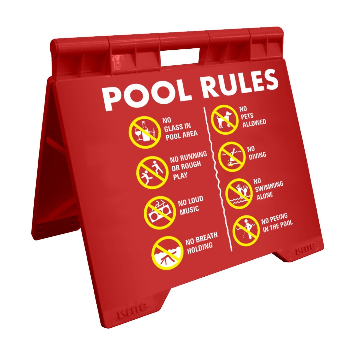 Pool Rules 6 - Evarite A - Frame Sign - New Signs