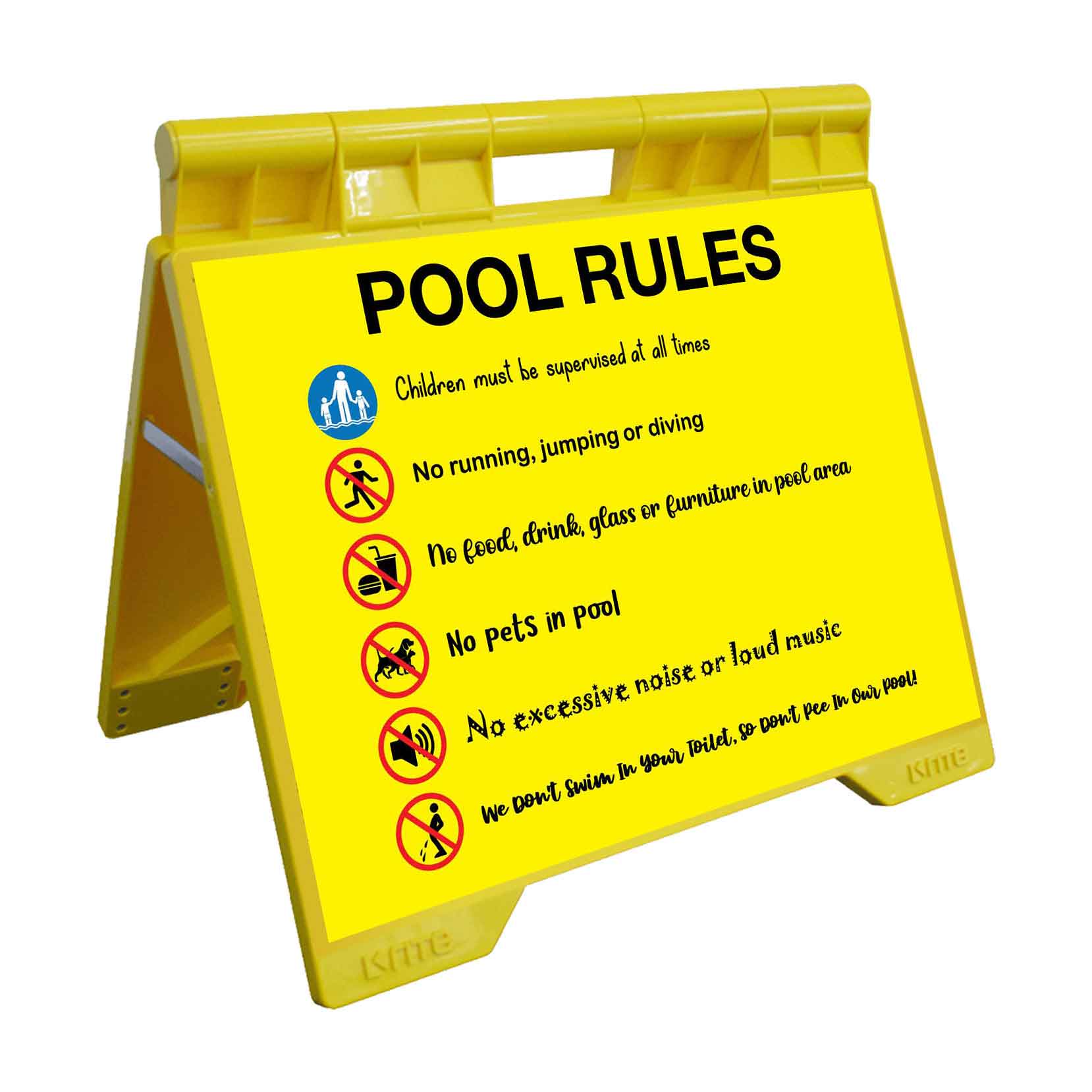 Pool Rules 7 - Evarite A - Frame Sign - New Signs