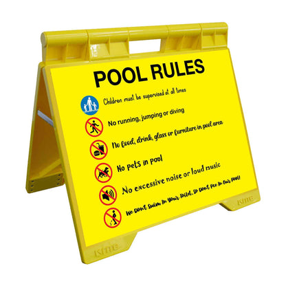 Pool Rules 7 - Evarite A - Frame Sign - New Signs
