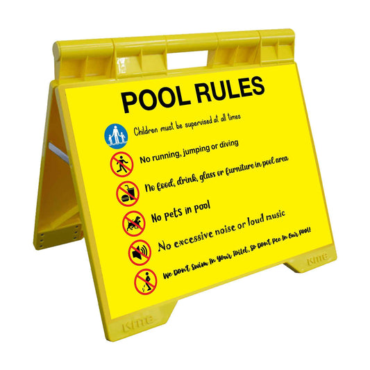 Pool Rules 7 - Evarite A - Frame Sign - New Signs