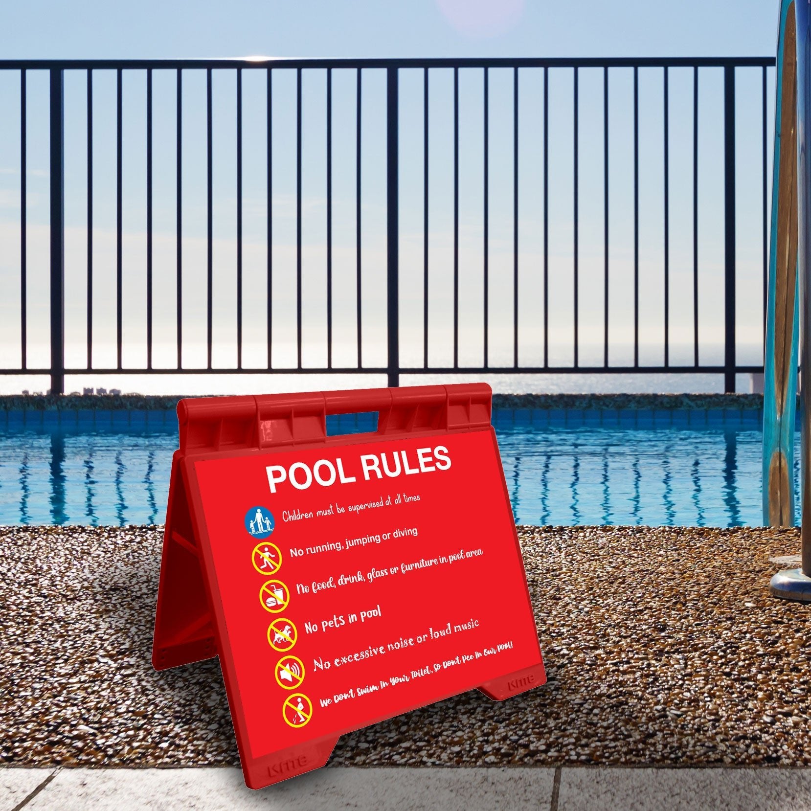Pool Rules 7 - Evarite A - Frame Sign - New Signs