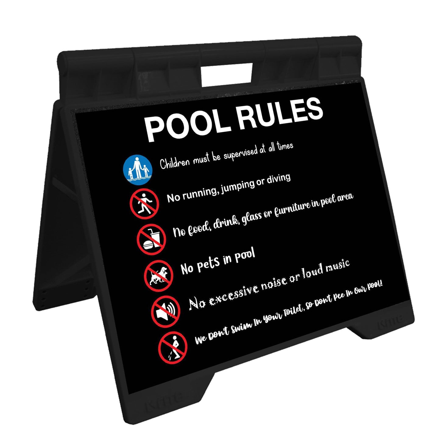 Pool Rules 7 - Evarite A - Frame Sign - New Signs