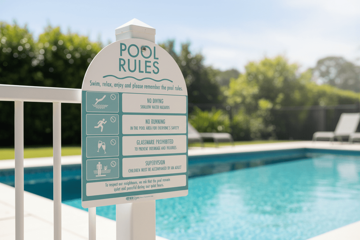Arch Pool Signs Pool Rules Sign Arch Aqua – New Signs