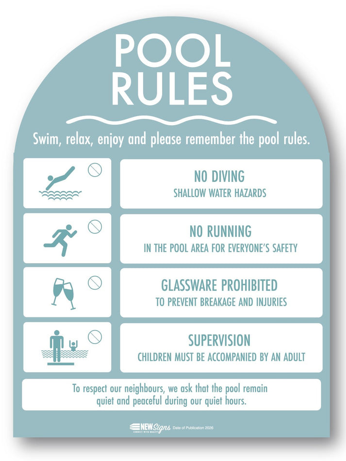 Arch Pool Signs Pool Rules Sign Arch Aqua Background – New Signs